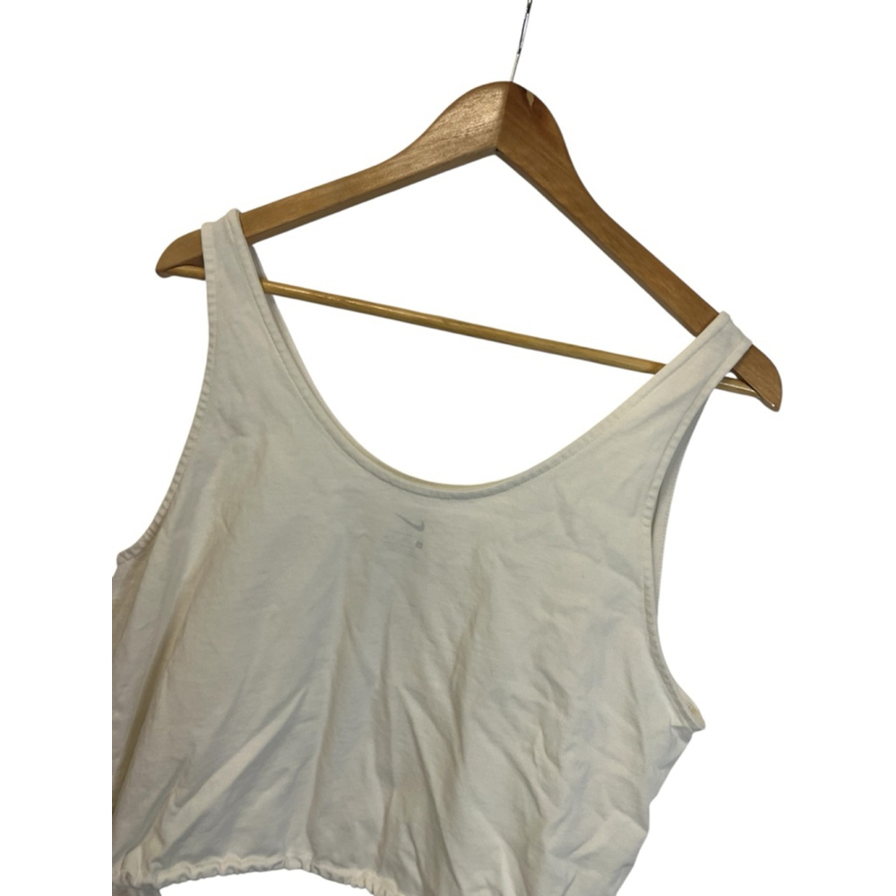 Nike Women’s Cream Cropped Drawstring Tank Top Size Large - Picture 5 of 9